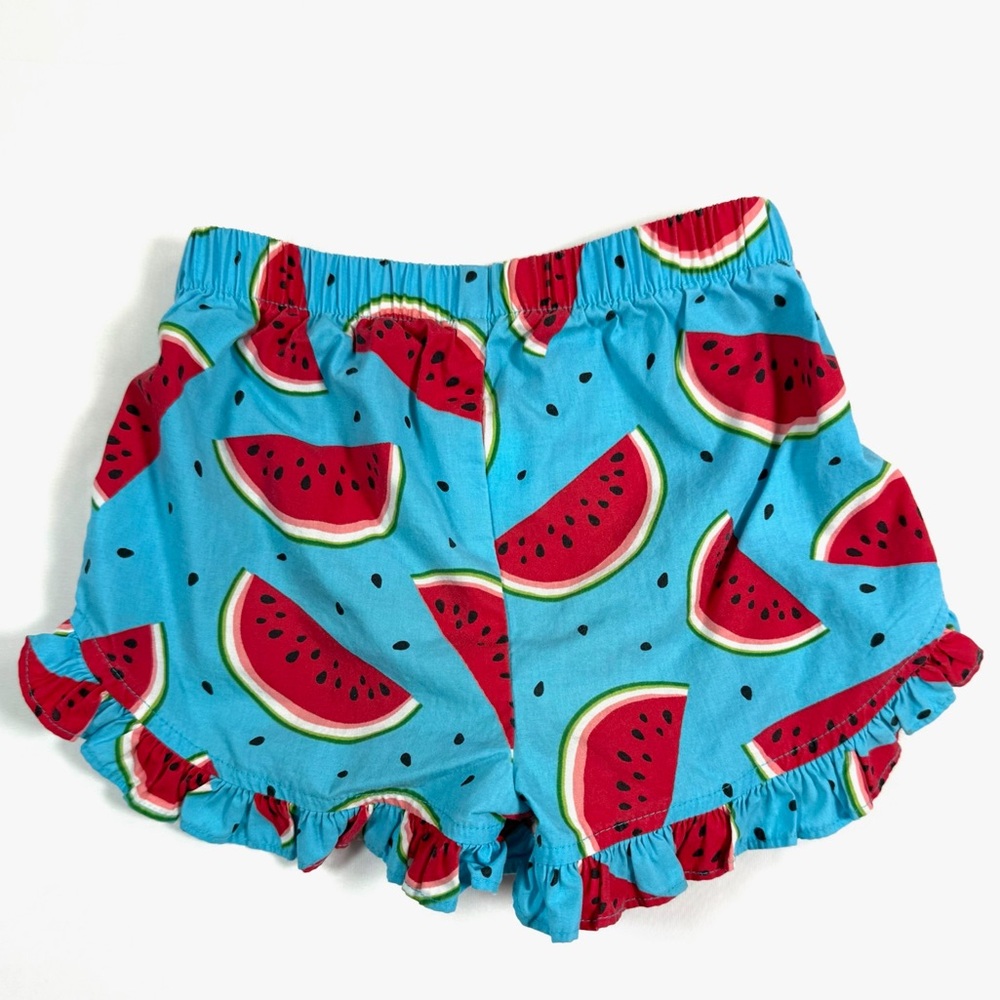 KELLYS KIDS Girls Ruffle Shorts Size 2 Watermelon Print‎ Summer Playful - Picture 6 of 6